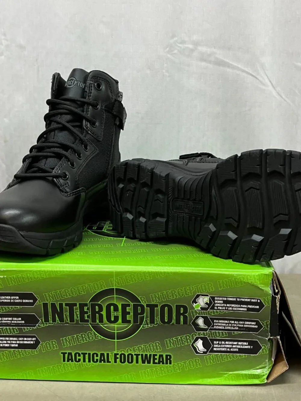NWT Interceptor Men's Litefast Zippered 7.5 Soft Toe Tactical Boots